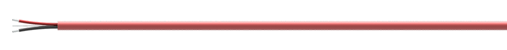 A render of CTC CB102, red FEP jacketed two-conductor cable