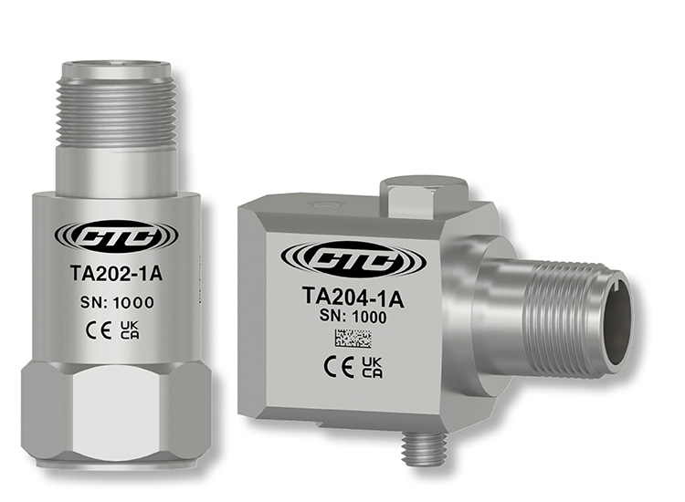 CTC Dual Output Vibration and Temperature Sensors - TA202 top exit, standard size and TA204 side exit, standard size