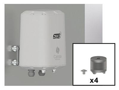 A render of an ACCESS2000 gateway mounted to a metal surface using ACCESS2000-MH magnet mounting kit.