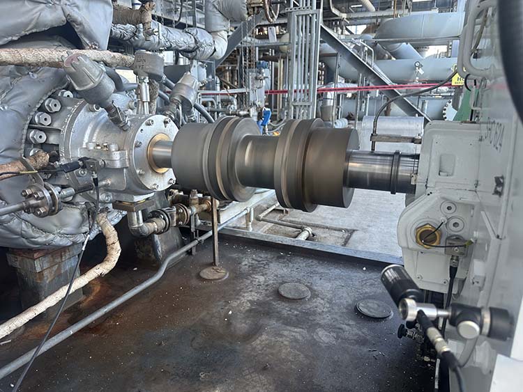 A photograph of a boiler feed pump in an industrial facility